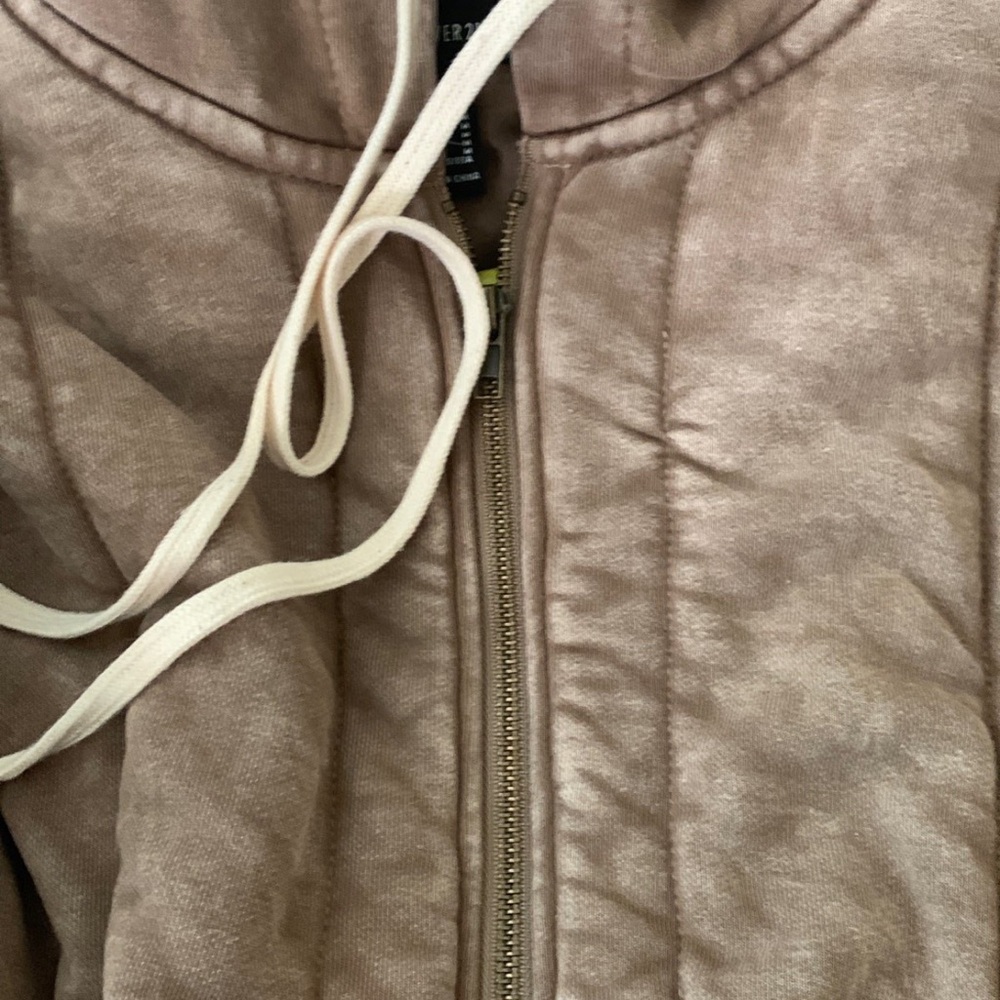 Forever -21 prewashed crop hooded jacket M